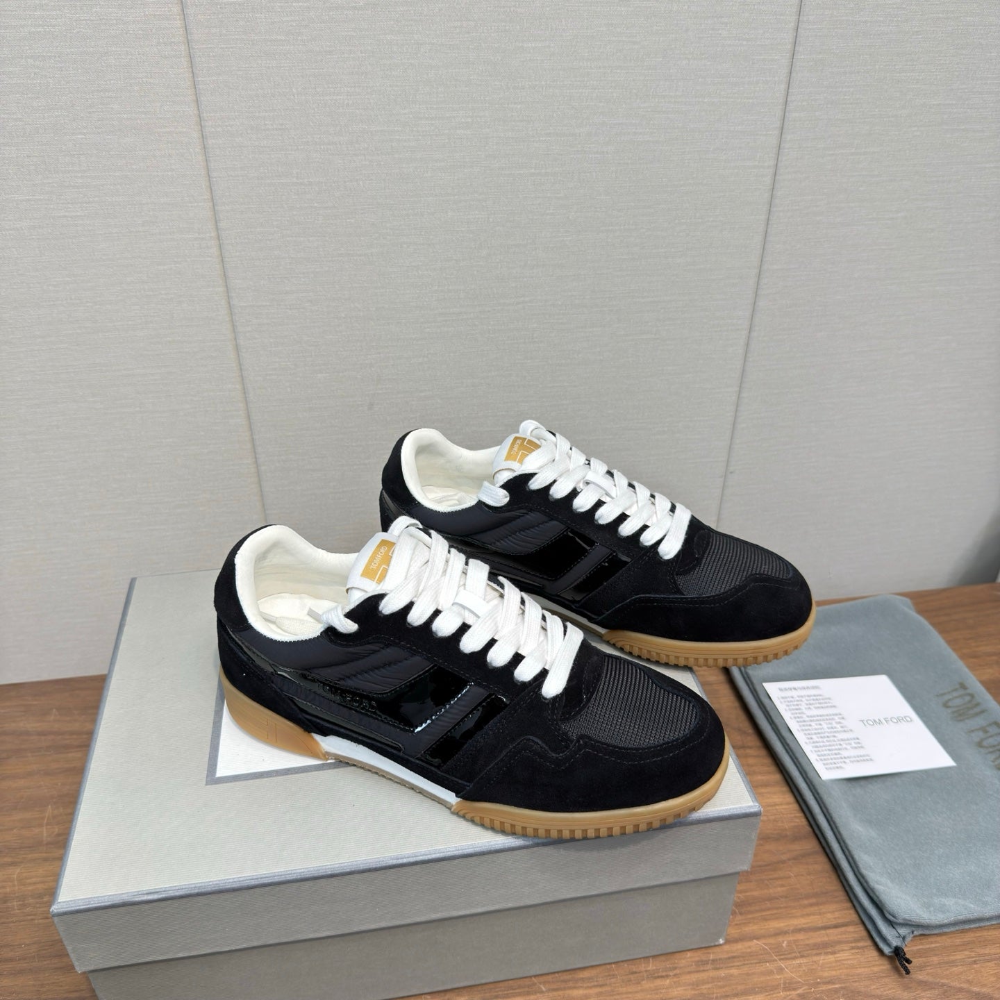 TOM FORD 26S JACKSON SNEAKERS IN BLACK SUEDE STYLE 1