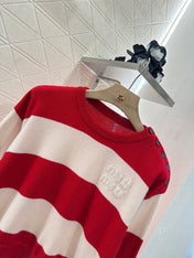MIUMIU STRIPED CREW NECK SWEATER 276681