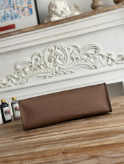 ZIP CABINE 31 BAG IN CHOCOLATE BROWN CANVAS AND BLACK CALFSKIN
