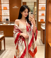 HERMES 26S SCARF 140 IN CASHMERE AND SILK 305962
