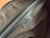 SMALL CROSSBODY BAG 24 WITH TAG IN BLACK CALFSKIN AND CANVAS TRIM