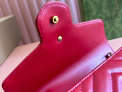 MARMONT SMALL SHOULDER BAG 20 IN RED LAMBSKIN GOLD HARDWARE