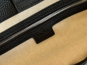 SUPER MEDIUM TOTE BAG 42 IN BLACK EMBOSSED CALFSKIN GOLD HARDWARE