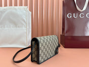 EMBLEM WALLET GG MONOGRAM 20 IN DARK BROWN AND BLACK CALFSKIN
