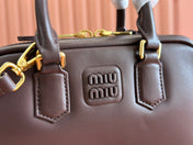 ARCADIE BAG 19 IN TAMARIND BROWN SHINY CALFSKIN