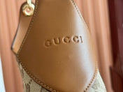 B MEDIUM SHOULDER BAG 42 IN BEIGE AND DARK BROWN GG CANVAS