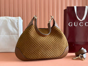MEDIUM B SHOULDER BAG 42 IN BROWN GG SUEDE