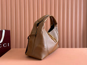 SOFTBIT MAXI SHOULDER BAG 46 IN BROWN GRAINY LAMBSKIN
