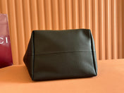 MEDIUM TOTISSIMA REVERSIBLE TOTE BAG 30 IN BLACK CALFSKIN BEIGE AND BROWN GG CANVAS ON SIDE