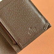 OPHIDIA CARD CASE 19 IN BEIGE BROWN COATED FABRIC AND CALFSKIN