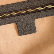 GUCCI 26S OPHIDIA HANDBAG 33 IN BROWN AND DARK BEIGE CALFSKIN