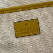 GUCCI 26S SHOULDER BAG 31 IN YELLOW EMBOSSED SUEDE