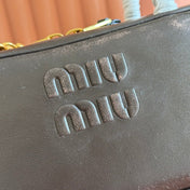 MIUMIU 26S BEAU TOP HANDLE BAG 28 IN BLACK CALFSKIN GOLD HARDWARE