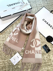 SCARF 184 CM IN ROSY BROWN MIX WHITE MERINO WOOL 393119