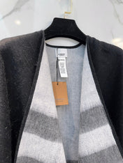 WOOL CAPE 140 CM BLACK AND LIGHT GRAY 394535