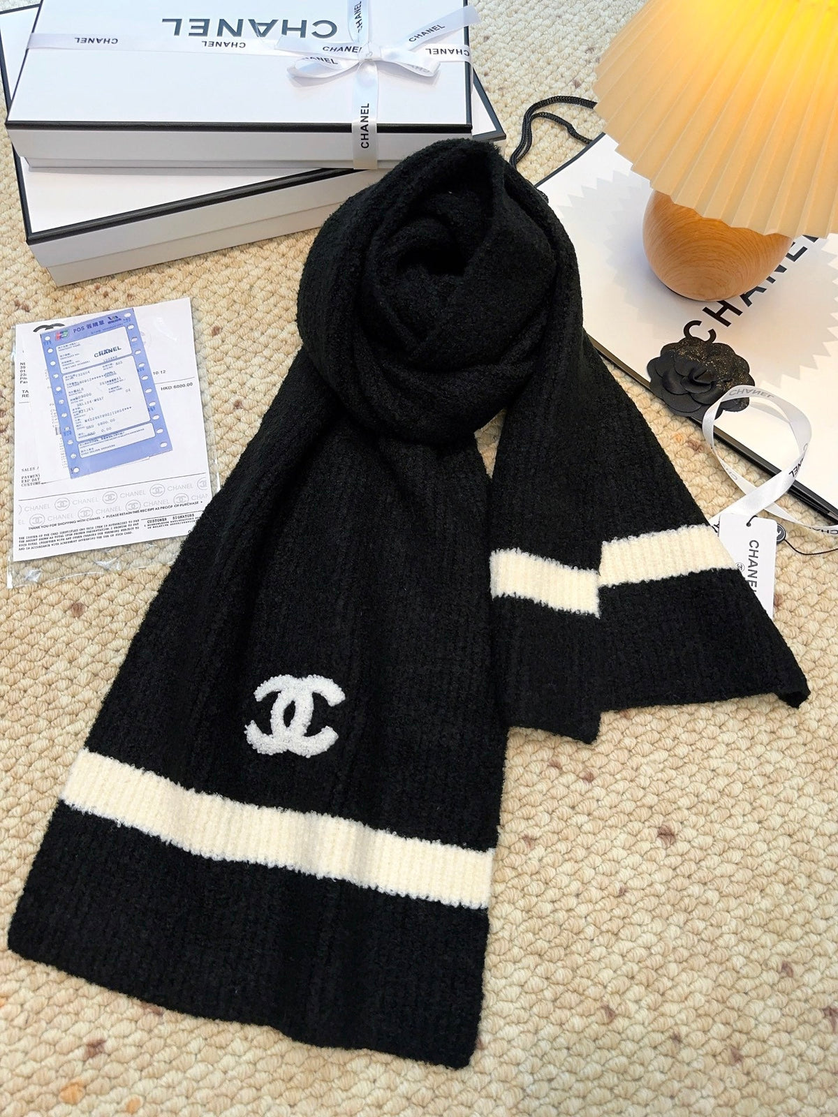 CHANEL 25S SCARF 175 CM IN  WOOL CASHMERE 943159