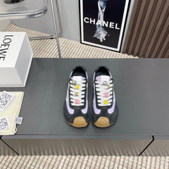 BALLET RUNNER 2.0 IN PURPLE PASTEL MIX BLACK SUEDE AND LYCRA FABRIC