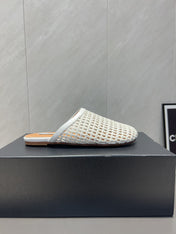 ALAIA WOVEN FLAT SHOES IN WHITE CALFSKIN STYLE 4