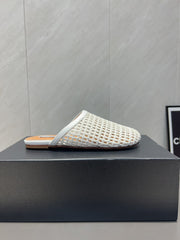 ALAIA WOVEN FLAT SHOES IN WHITE CALFSKIN STYLE 4