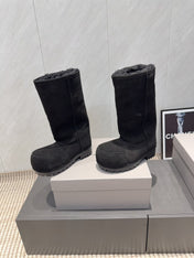 BALENCIAGA 25S BOOTS PLATFORM HEEL IN BLACK SUEDE STYLE 5
