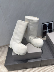 BALENCIAGA 25S BOOTS PLATFORM HEEL IN WHITE SUEDE STYLE 3