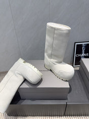 BALENCIAGA 25S BOOTS PLATFORM HEEL IN WHITE SUEDE STYLE 3