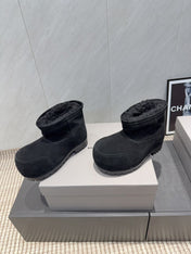 BALENCIAGA 25S LOW ANKLE BOOTS PLATFORM HEEL IN BLACK SUEDE STYLE 8
