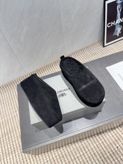 BALENCIAGA 25S AURALEE SLIP-ON 50 MM IN BLACK SUEDE STYLE 4