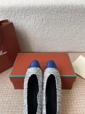 BALLET IN BLUE TWEED MIX LAMBSKIN