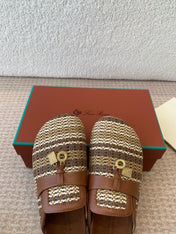 BUBBLE IN MULTICOLOR RAFFIA MIX BROWN LAMBSKIN GOLD HARDWARE