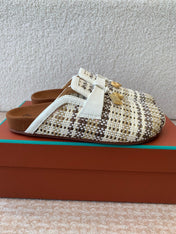 BUBBLE IN MULTICOLOR RAFFIA MIX WHITE LAMBSKIN GOLD HARDWARE