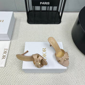 HIGH ADIORABLE MULE IN BISQUE BEIGE FABRIC