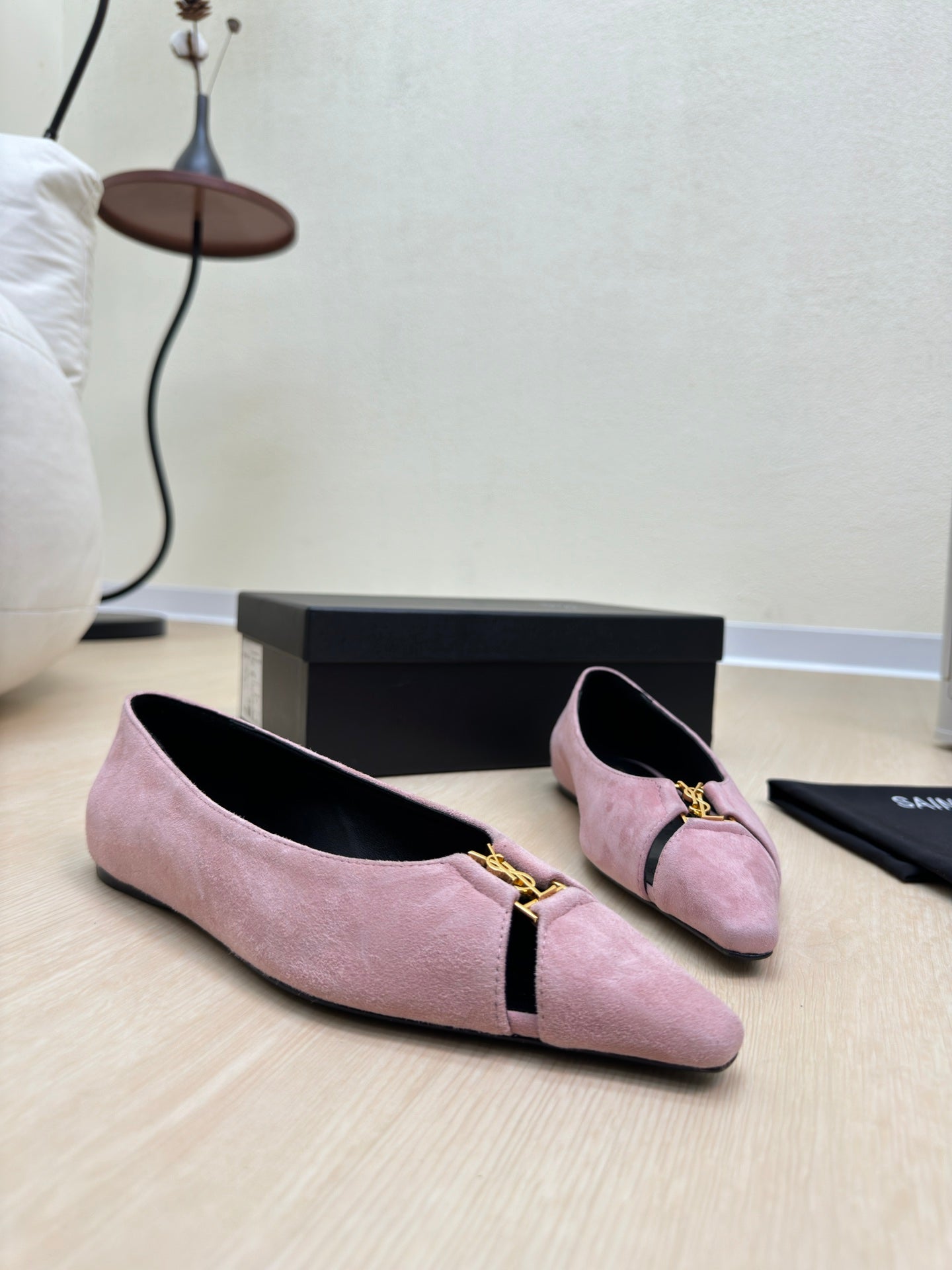 BABYLONE BALLET FLAT IN LIGHT PINK SUEDE