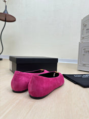 BABYLONE BALLET FLAT IN BRIGHT PINK SUEDE