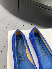 Toy ballerina in suede and allover rhinestones blue