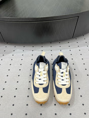 TRAIL SNEAKER IN IVORY TAN MIX SPACE BLUE SUEDE