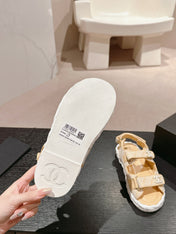 CC DAD SANDALS IN LIGHT YELLOW CALFSKIN