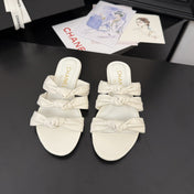 CC 25C Three Strap Mule White Lambskin 233558