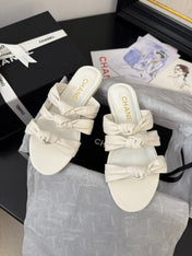 CC 25C Three Strap Mule White Lambskin 233558