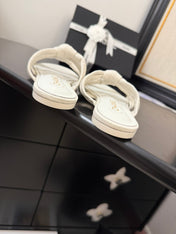 CC 25C Three Strap Mule White Lambskin 233558