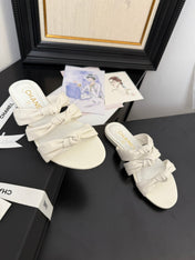 CC 25C Three Strap Mule White Lambskin 233558