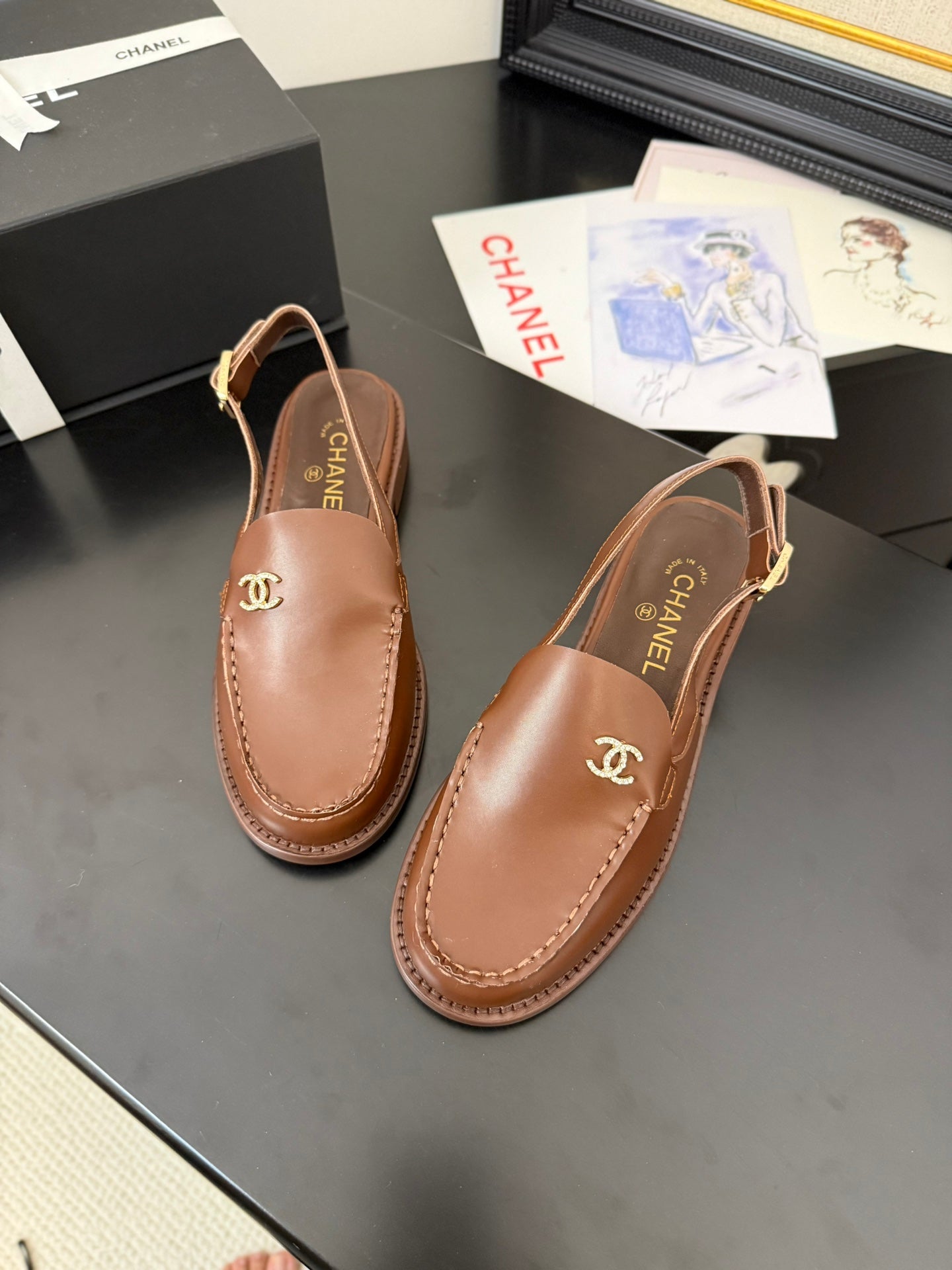 CC 25C Slingback Loafer Brown Patent Leather