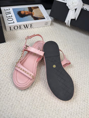 THICK-SOLED SANDALS 55 MM IN LIGHT PINK CALFSKIN