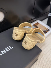 CC 25C Mule Sandal 45mm Open Heel Beige Lambskin 233493