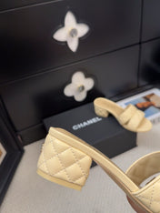 CC 25C Mule Sandal 45mm Open Heel Beige Lambskin 233493