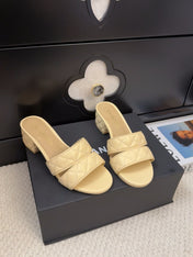 CC 25C Mule Sandal 45mm Open Heel Beige Lambskin 233493