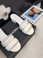 CC 25C Mule Sandal 45mm Open Heel White Lambskin 233495