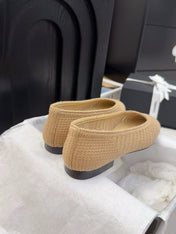 CC 25 Ballet Flat Beige Raffia