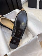 CC 25 Ballet Flat Beige Black Raffia