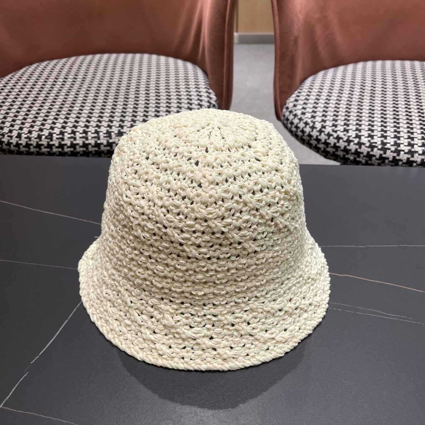 CHANEL 26S RAFFIA BUCKET HAT 335790
